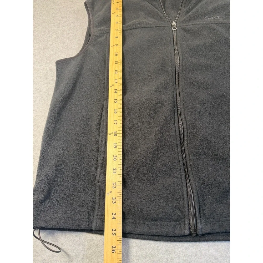 Cabelas Fleece Vest Mens L Black Full Zip Sleeveless Jacket Outdoor SKU 253